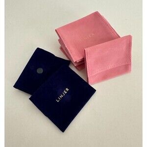Linjer Jewelry Square Pouches Empty Lot of 10 Snap Closure Purple Pink